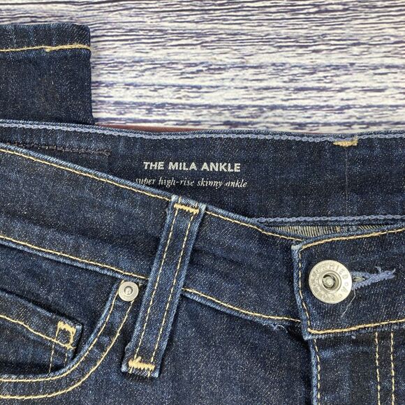 Ag Adriano Goldschmied The Mila Ankle Super High Rise Skinny Blue Jeans, Size 28 - Picture 4 of 8
